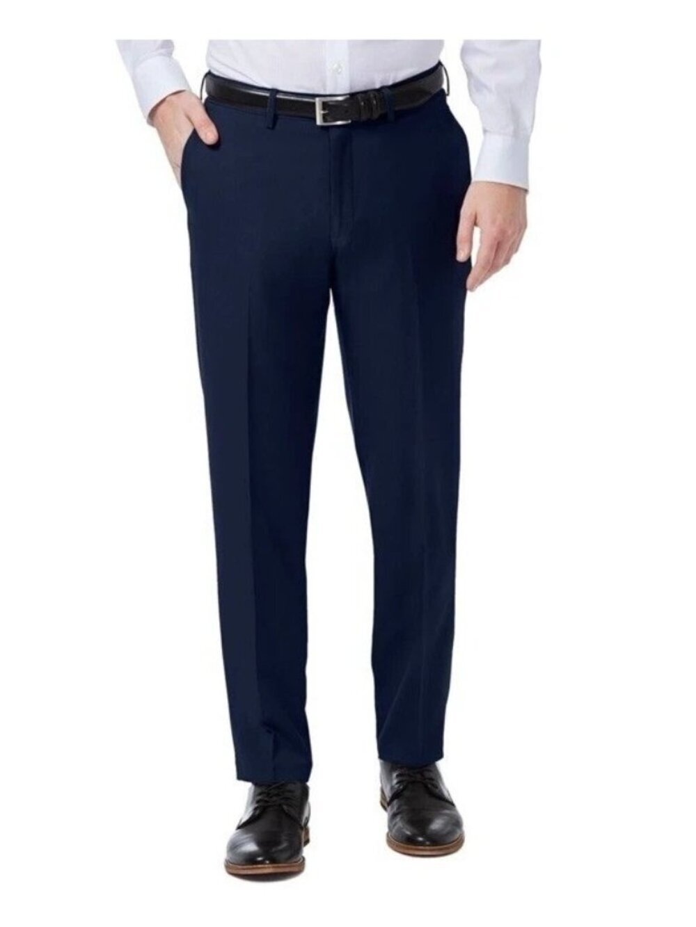 NWOT Haggar Men's 32x32 Blue Dress Straight Fit Navy Pants Polyester Blend